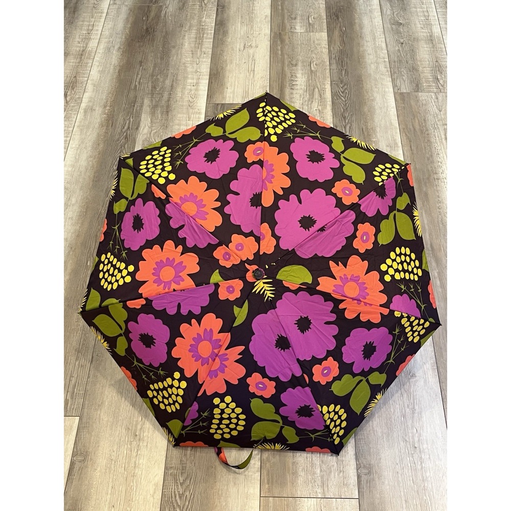 Umbrella Marimekko Kukkatori by Maija Isola Floral Green Pink Yellow Orange - Picture 13 of 16